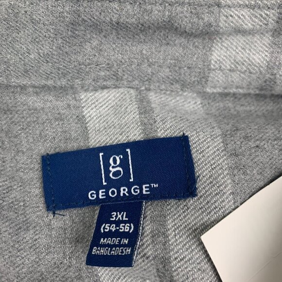 George Cotton Blend Flannel Button Down Long Sleeve Shirt Men's Size 3XL (54-56) - Picture 5 of 6